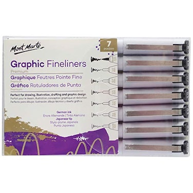Mont Marte Graphic Fineliners Pens Premium set of 7 pen0005
