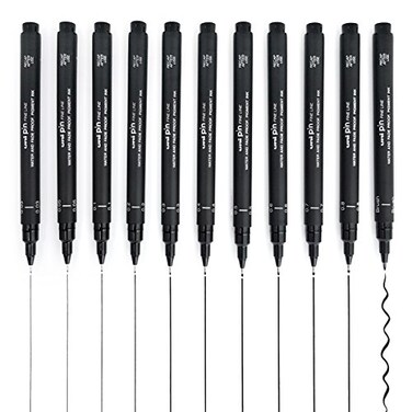 Uni Pin Fineliner Drawing Pen Complete Set of 11 Grades Black Ink