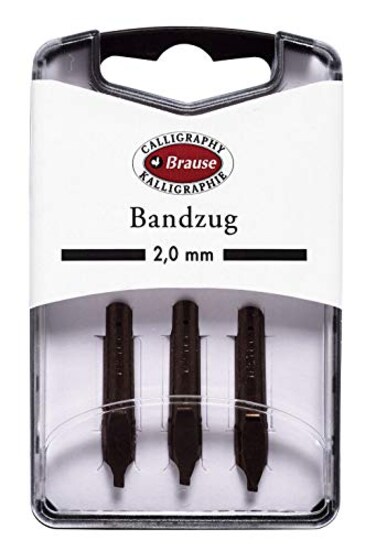 Brause 318020B Pack of 3 Bandzug 2 mm metal nibs