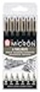 SAKURA Pigma Micron 6 Fineliners Pack of 6