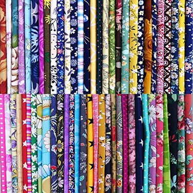 Bbrand 50pcs 10 x 10 inches Cotton Fabric Bundle Squares for Quilting Sewing Precut Fabric Squares for Craft Patchwork