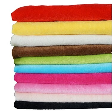 RayLineDo 10PCS 50 50cm Solid Color Knitted Panne Velvet Fabric Anti Pill Fabric Patchwork Polyester Fleece Cloth for DIY Sewing Handmade Dolls
