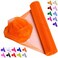 ICOSHOW Crystal Organza Fabric Tulle 16 by 50 Yards Sheer Fabric for Wedding Party Decoration Bridal Shower Tutu Roll Netting Spool Ribbon Wrapping Orange