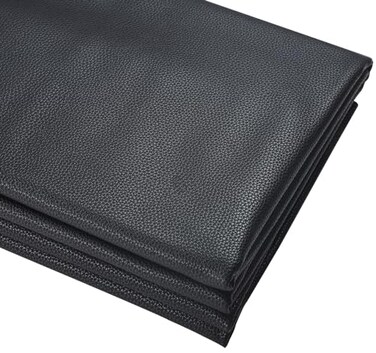 Picheng Soft Lychee Texture Faux Leather SheetsWaterproof Synthetic Fabric Material 54 x 36 Marine Vinyl Upholstery Leather for Replacement RenovateUpholstery CarDIY Crafts Black