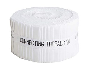 Connecting Threads Color Wheel Precut 40 pcs 100 Cotton Quilting Fabric Bundle 25 Strips White