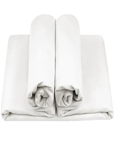 HOTGODEN Medium Weight 100 Cotton Muslin Fabric 59 inch x 5 Yards Bleached Muslin Linen Fabric Material for Sewing Material Apparel Cloth