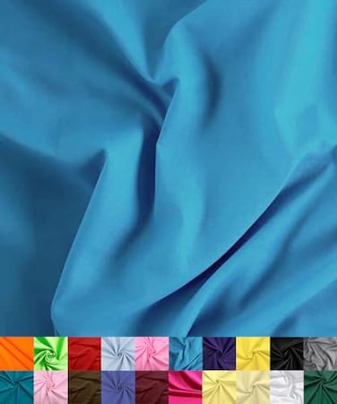 Barcelonetta Poly Cotton Fabric for Sewing Broadcloth Fabric by the Yard 60 Wide Roll Lightweight Breathable Lining Home Textile Skirts Tote Bags Turquoise 2 Yard