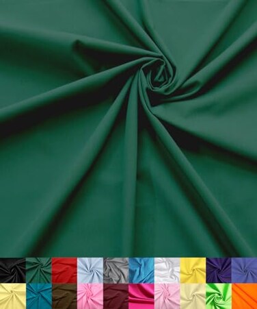 Barcelonetta Poly Cotton Fabric for Sewing Broadcloth Fabric by the Yard 60 Wide Roll Lightweight Breathable Lining Home Textile Skirts Tote Bags Hunter Green 2 Yard