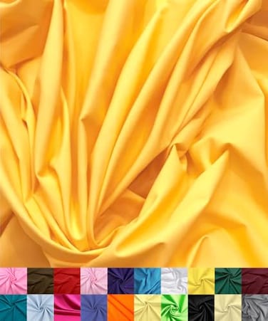 Barcelonetta Poly Cotton Fabric for Sewing Broadcloth Fabric by the Yard 60 Wide Roll Lightweight Breathable Lining Home Textile Skirts Tote Bags Dark Yellow 2 Yard