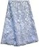 SanVera17 Manual Beading Glitter Stone African Lace Net Fabrics Nigerian Fabric Embroidered for Party Wedding Bluish White 5 Yards