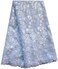 SanVera17 Manual Beading Glitter Stone African Lace Net Fabrics Nigerian Fabric Embroidered for Party Wedding Bluish White 5 Yards
