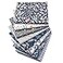 Hanjunzhao Checked Striped Floral Quilting Fabric Dark Blue Gray Fat Quarters Fabric Bundles18 x 22 inches