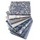 Hanjunzhao Checked Striped Floral Quilting Fabric Dark Blue Gray Fat Quarters Fabric Bundles18 x 22 inches