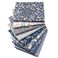 Hanjunzhao Checked Striped Floral Quilting Fabric Dark Blue Gray Fat Quarters Fabric Bundles18 x 22 inches