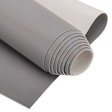 ToLanbbt PU Fabric Material 1 Yard 54 x 36 Faux Synthetic Leather Sheets 12mm Thick Perfect for Upholstery DIY Crafts Hat Making Hair Crafts Making Sewing Shoe Making Gray