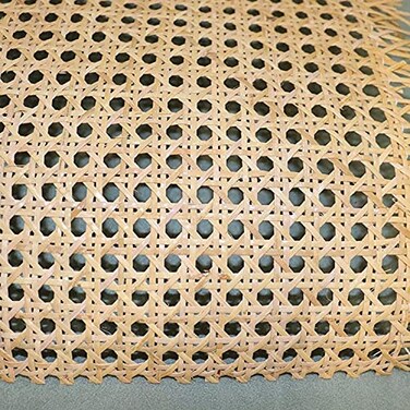 CLAYNIX 24 Width Rattan Webbing for Caning Projects Natural Pre Woven Open Mesh Cane Cane Webbing Sheet 2 FEET
