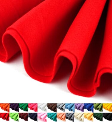 Barcelonetta Felt Fabric 72 Wide 16mm Thick Acrylic Soft Felt by the Yard Felt for DIY Crafts Projects Sewing Red Half Yard