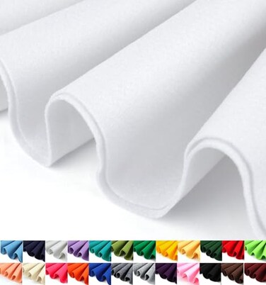 Barcelonetta Felt Fabric 36 X 36 Square 16mm Thick Acrylic Soft Felt Felt for DIY Crafts Projects Sewing White 36 X 36