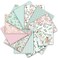 Whaline 12Pcs Spring Cotton Fabric Bundles 18 x 22 Inch Floral Greenery Printed Fat Quarters Pink Green Retro Quilting Patchwork Squares Sewing Fabrics for DIY Handmade Crafting Home Party Decor