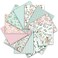 Whaline 12Pcs Spring Cotton Fabric Bundles 18 x 22 Inch Floral Greenery Printed Fat Quarters Pink Green Retro Quilting Patchwork Squares Sewing Fabrics for DIY Handmade Crafting Home Party Decor