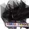 Ableme Deco Black Organza Tulle Fabric Rolls Crystal Organza 12 by 50 Yards 150 ft Sheer Nylon Silky Shiny Netting Spool Bolt for DIY Craft Table Runner Wedding Baby Shower Party Decor Black