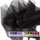 Ableme Deco Black Organza Tulle Fabric Rolls Crystal Organza 12 by 50 Yards 150 ft Sheer Nylon Silky Shiny Netting Spool Bolt for DIY Craft Table Runner Wedding Baby Shower Party Decor Black