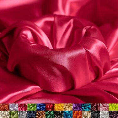 Ice Fabrics Stretch Charmeuse Satin Fabric by The Yard 5860 Wide Silky Smooth Charmeuse Fabric by The Yard for Sewing Apparel Dresses Night Gowns Tablecloths More Hot Pink 1Yard