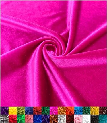 Barcelonetta Stretch Velvet Fabric Luxury Soft Velvet Fabric 60 Wide Roll 10 Spandex Sewing Apparel Upholstery Fuchsia 2 Yards