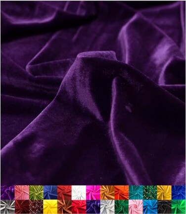 Barcelonetta Stretch Velvet Fabric Luxury Soft Velvet Fabric 60 Wide Roll 10 Spandex Sewing Apparel Upholstery Purple 2 Yards