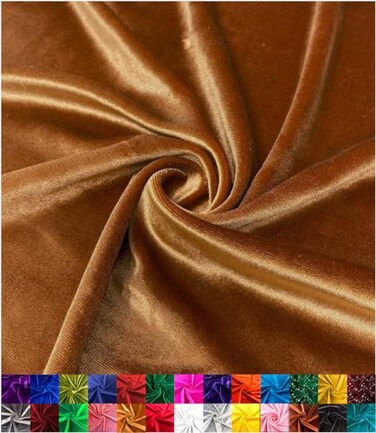 Barcelonetta Stretch Velvet Fabric Luxury Soft Velvet Fabric 60 Wide Roll 10 Spandex Sewing Apparel Upholstery Light Brown 2 Yards