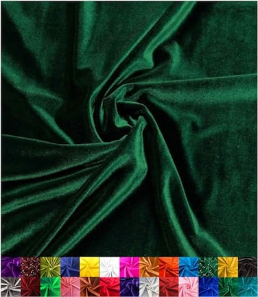 Barcelonetta Stretch Velvet Fabric Luxury Soft Velvet Fabric 60 Wide Roll 10 Spandex Sewing Apparel Upholstery Hunter Green 2 Yards