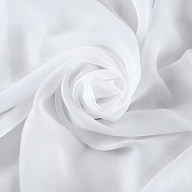 Qidkeo White Chiffon Fabric by The Yard 59 Wide10 Yards Continuous
