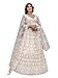 TRENDMALLS Womens Net Embroidery Sequence Work Lehenga Choli Unstitch Blouse with Dupatta L248WhiteFree Size