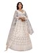 TRENDMALLS Womens Net Embroidery Sequence Work Lehenga Choli Unstitch Blouse with Dupatta L248WhiteFree Size