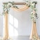 Socomi Wedding Arch Draping Fabric 2 Panels 29 x 19Ft Champagne Sheer Chiffon Curtain Drapes 6 Yards for Wedding Ceremony Birthday Party Decoration