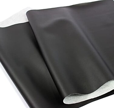 Mybecca Black Weatherproof Faux Leather Finish Marine Vinyl Fabric Half Yard 15 Foot x 54 Inch Material Sheets for Upholstery Crafts DIY Sewings Sofa Handbag