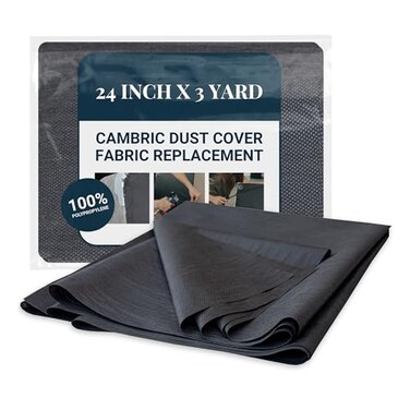 House2Home 24 Inch x 3 Yard Upholstery Black Cambric Dust Cover Fabric Replacement for Sofas Dining Chairs Conceals Frame and Staples Inside Furniture