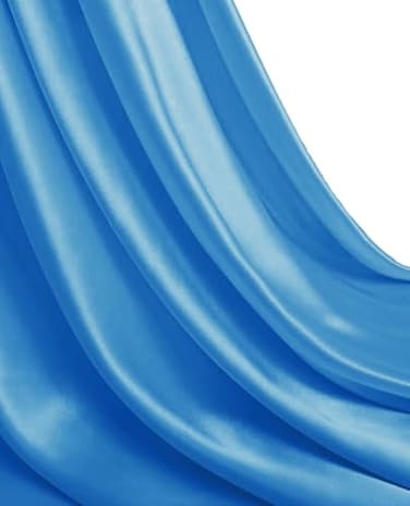 MDS Satin Fabric 10 Yards 44 Wide Silky Smooth Charmeuse Sateen Cloth for Wedding Arch Drapery Panel Backdrop Party Event Banquet Home Decoration Curtain Crafts DIY Sewing Costume Blue