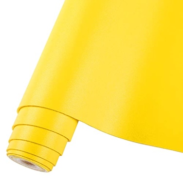 HGUAN Smooth Solid Color Yellow Faux Leather 12X5330cmX135cmFaux Leather Sheets Roll Very Suitable for Making Crafts Leather Earrings BowsSewing Yellow