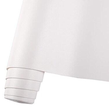 HGUAN Smooth Solid Color White Faux Leather 12X5330cmX135cmFaux Leather Sheets Roll Very Suitable for Making Crafts Leather Earrings BowsSewing White