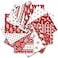 Whaline 12Pcs Christmas Cotton Fabric Bundles White Red Xmas Tree Snowflake Reindeer Printed Fat Quarters Holiday Sewing Fabrics for DIY Handmade Crafting 18 x 22 Inch