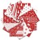 Whaline 12Pcs Christmas Cotton Fabric Bundles White Red Xmas Tree Snowflake Reindeer Printed Fat Quarters Holiday Sewing Fabrics for DIY Handmade Crafting 18 x 22 Inch