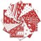 Whaline 12Pcs Christmas Cotton Fabric Bundles White Red Xmas Tree Snowflake Reindeer Printed Fat Quarters Holiday Sewing Fabrics for DIY Handmade Crafting 18 x 22 Inch
