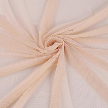 AnnyCraft Ultrathin 4Way Stretch Net Fabric Nylon Spandex Power Mesh Lightweight Sheer PreCut 5 Yards Long 60 Wide Peachy Nude