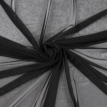 AnnyCraft Superfine 4Way Stretch Net Fabric Nylon Spandex Power Mesh PreCut 5 Yards Long 60 Wide Lightweight Sheer Black