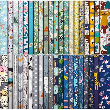 Tegeme 40 Pcs 10 x 10 Inches Cotton Fabric Bundle Squares Precut Fabric Squares Multi Color Floral Fat Sheets for Craft DIY Quilting Sewing Classic Patterns