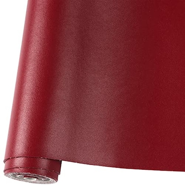 GLOREIEY Smooth Solid Color Faux Leather Sheets Roll 12X53 30cmX135cmVery Suitable for Making Crafts Leather Earrings BowsSewing Maroon Red