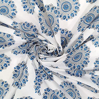 Trade Star 100 Cotton Running Fabric Hand Block Print Natural Dyed Fabric 3 Yard Indian Modern Textile Perfect for Quilting Scarves Crafting Geometric Print Geometric Pattern 4