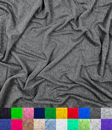 Barcelonetta Cotton Spandex Fabric by the Yard Stretchy Breathable Lightweight Cotton Fabric 60 Wide Roll Sewing 95 Cotton 5 Spandex Charcoal 1 Yard