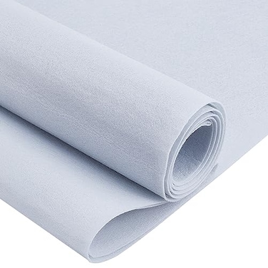 BENECREAT 10FT 1574 Inch Wide GrayWhite Felt Roll 1mm Thick Fabric Sheets Soft Woven Nonwoven Fabric Sheets for Crafts Patchwork Sewing Costumes